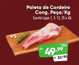 Supermercados Pague Menos Paleta de Cordeiro Cong. oferta