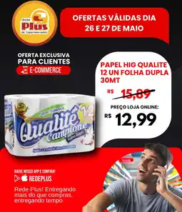 Rede Plus Supermercados Papel hig qualite 12 un folha dupla 30mt oferta