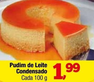 Amarelinha supermercados Pudim de Leite Condensado cada 100g oferta
