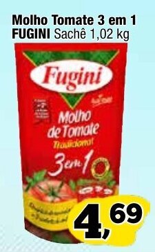 Amarelinha supermercados Molho Tomate 3 em 1 Fugini sache 1.02kg oferta