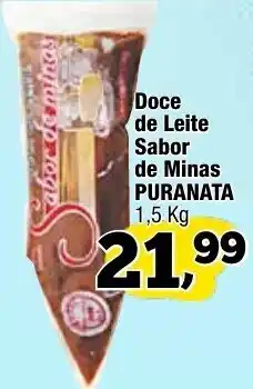 Amarelinha supermercados Doce de Leite Sabor de Minas Puranata 1.5kg oferta