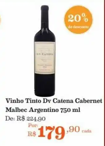 Vinho Tinto Dv Catena Cabernet Malbec Argentino 750ml