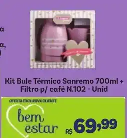 Covabra Supermercados Kit Bule Térmico Sanremo + Filtro p/ café N.102 - Unid oferta