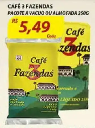 Assaí Atacadista Cafe 3 Fazendas 250g oferta