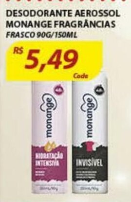 Assaí Atacadista Desodorante Aerosol Monange Fragrancias 90g/150ml oferta