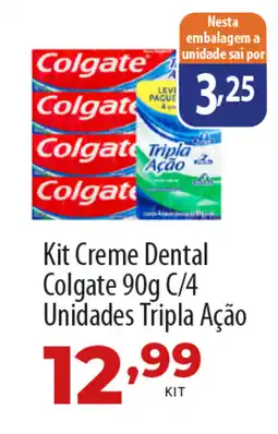 Kit Creme Dental Colgate C/4 Unidades Tripla Ação
