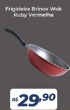 Frigideira Brinox Wok Ruby Vermelha