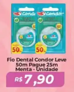 Fio Dental Condor Leve 50m Pague 25m Menta-Unidade