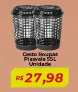 Mart Minas Cesto Roupas Plasvale Unidade oferta