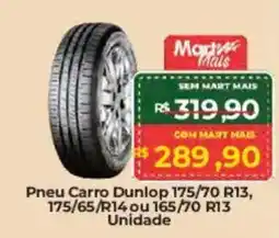 Pneu Carro Dunlop 175/70 R13, 175/65/R14 ou 165/70 R13 Unidade