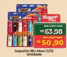 Mart Minas Isqueiro Bic Maxi C/12 Unidade oferta