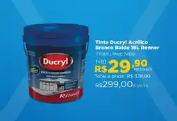 Lojas Solar Tinta Ducryl Acrílico Branco Balde Renner oferta
