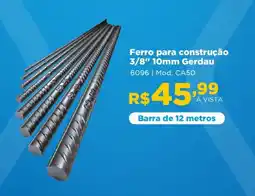 Ferro para construção 3/8" 10mm Gerdau