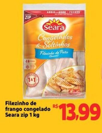 Extra Supermercado Filezinho de frango congelado Seara Zip 1kg oferta