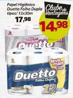 Confiança Supermercados Papel Higiênico Duetto Folha Dupla Clube de tipos oferta