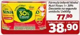 Confiança Supermercados Fórmula Infantil Ninho Nutri Fases 1+ 30% Desconto na segunda unidade oferta