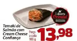 Temaki de Salmão com Cream Cheese Confiança