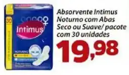 Absorvente Intimus Noturno com Abas Seco ou Suave/pacote com 30 unidades