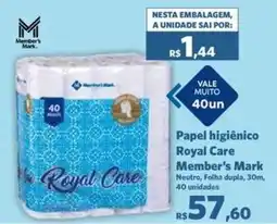 Sam's Club Papel higiênico Royal Care Member's Mark Neutro, oferta