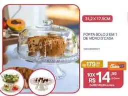 Casa Freitas Porta bolo 3 em 1 de vidro d'casa oferta