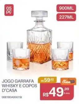 Jogo garrafa whisky e copos