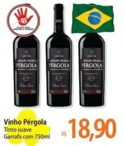 Atacadão Vinho Pérgola Tinto suave Garrafa oferta