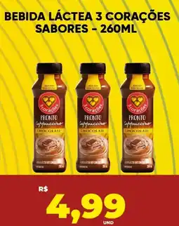 Tatico Bebida lactea 3 corações sabores oferta