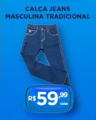 DB Supermercados Calça jeans masculina tradicional oferta