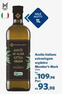 Sam's Club Azeite italiano extravirgem orgânico Member's Mark oferta