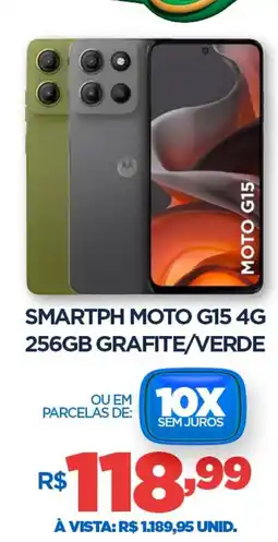 DB Supermercados Smartph moto g15 4g 256gb grafite/verde oferta
