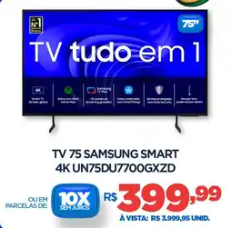 DB Supermercados Tv 75 samsung smart 4K UN75DU7700GXZD oferta