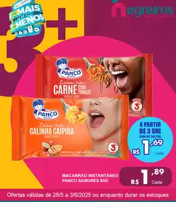 Negreiros Macarrão instantâneo panco sabores oferta