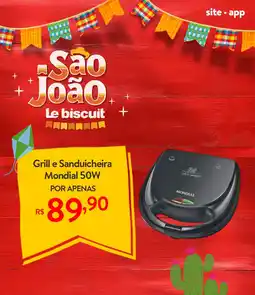 Le Biscuit Grill e Sanduicheira Mondial 50W oferta