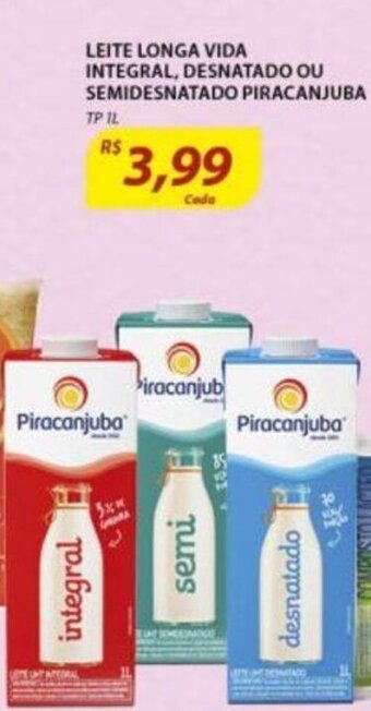 Assaí Atacadista Leite Longa Vida Integral, Desnatado ou Semidesnatado Piracanjuba 1L oferta