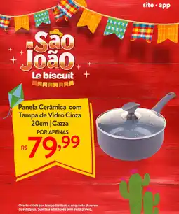 Panela Cerâmica com Tampa de Vidro Cinza