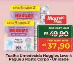 Mart Minas Toalha Umedecida Huggies Leve 4 Pague 3 Rosto Corpo - Unidade oferta
