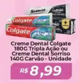 Mart Minas Creme Dental Colgate Tripla Ação ou Creme Dental Sorriso Carvão - Unidade oferta