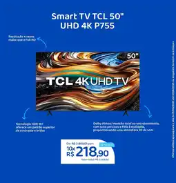 Nagem Smart TV TCL 50" UHD 4K P755 oferta