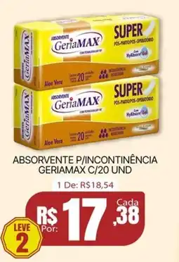 Absorvente p/incontinência geriamax