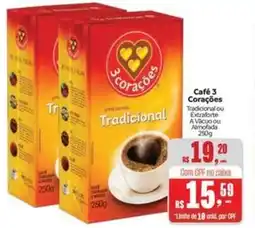 Supermercados Mateus Café 3 Corações oferta