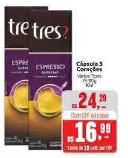 Supermercados Mateus Cápsula 3 Corações oferta