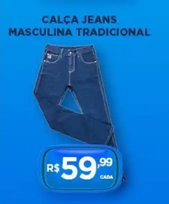 DB Supermercados Calça jeans masculina tradicional oferta