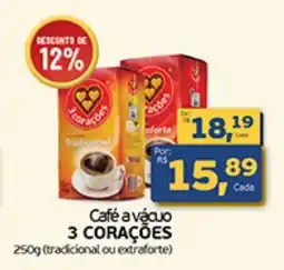 Cometa Supermercados Café a vácuo 3 CORAÇÕES oferta
