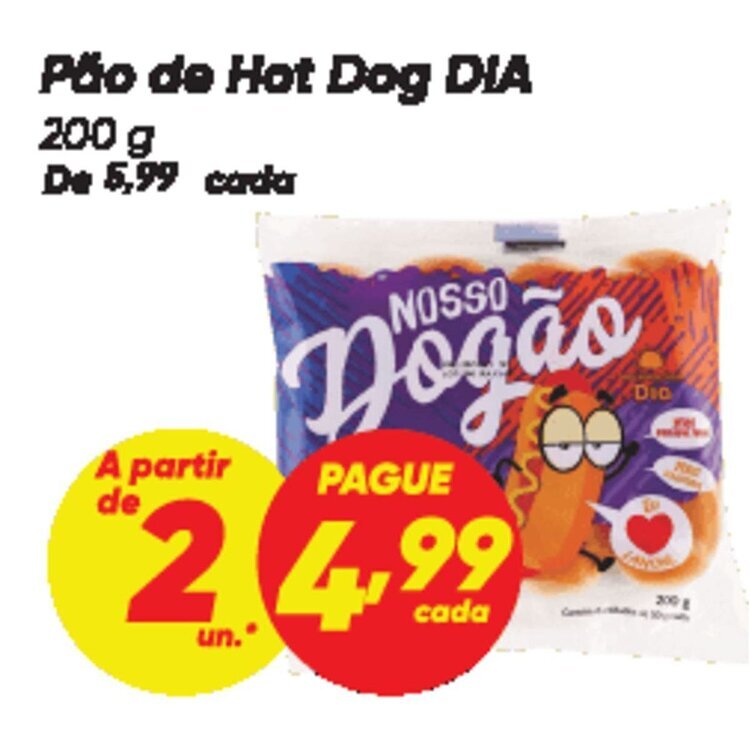 Dia Pão de Hot Dog DIA oferta