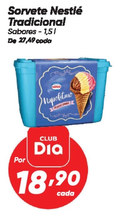 Dia Sorvete Nestlé Tradicional Sabores oferta