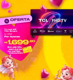 Casa e Vídeo Tv Led 43" TCL Smart oferta