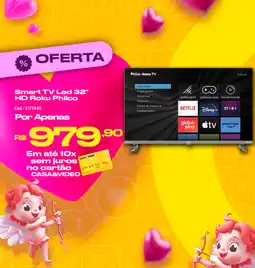 Casa e Vídeo Smart TV Led 32" HD Roku Philco oferta