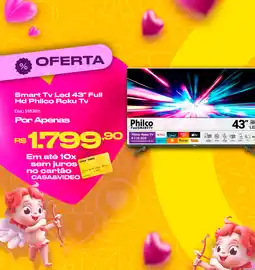 Casa e Vídeo Smart Tv Led 43" Full Hd Philco Roku TV oferta