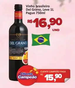 Paulistão Supermercados Vinho brasileiro Del Grano, oferta