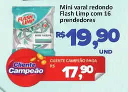 Mini varal redondo Flash Limp com 16 prendedores